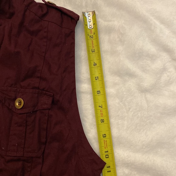 C’EST TOI MAROON CARGO UTILITY FUR LINED VEST - Picture 9 of 9